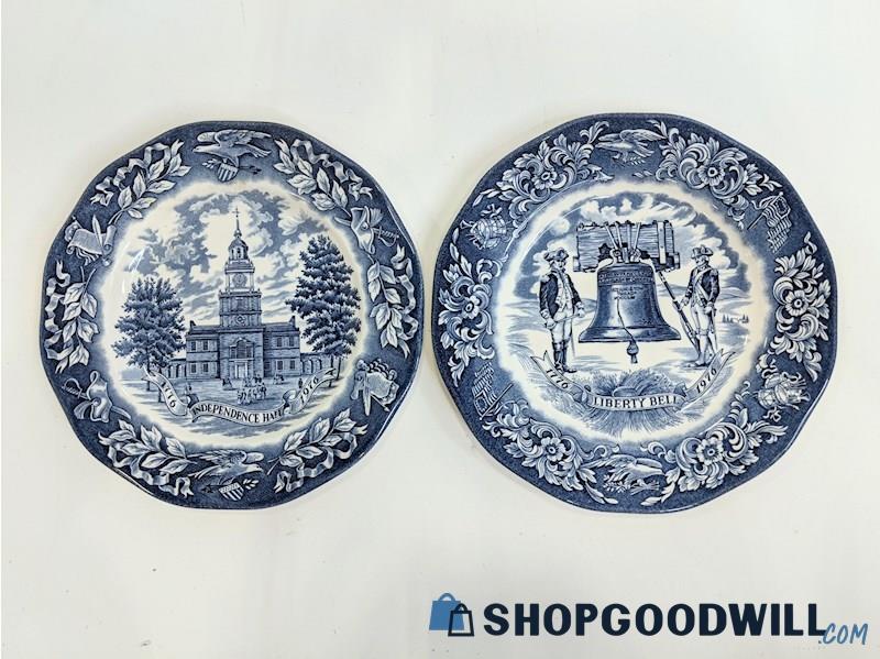 Avon 1976 Independence Hall + Liberty Bell Collector Plates