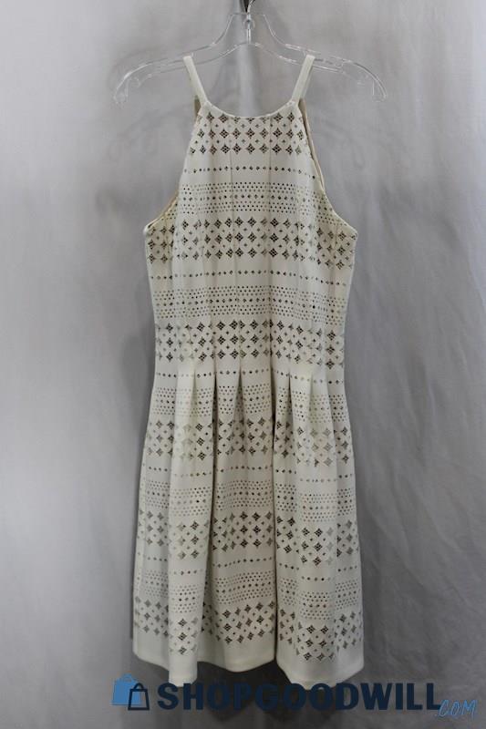 Eliza J Women's White/Tan Lace Tank Dress SZ 8