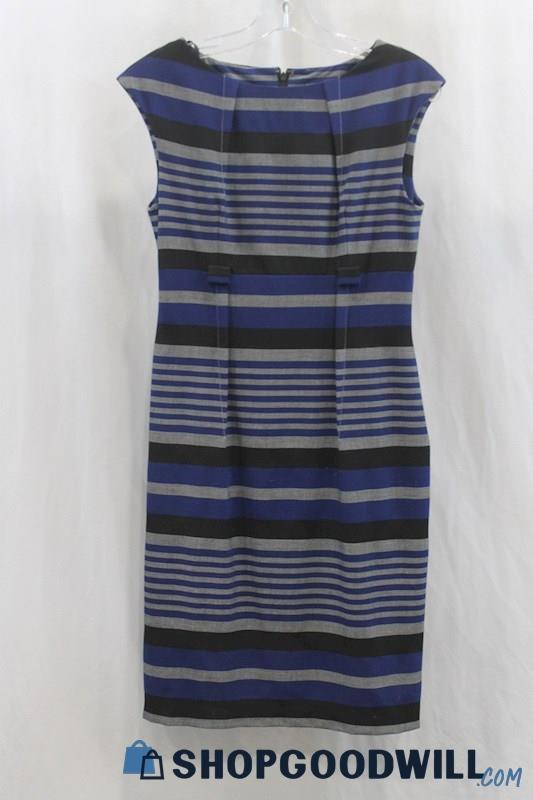 Calvin Klein Women's Blue/Gray Stripes Tank Dress SZ 4