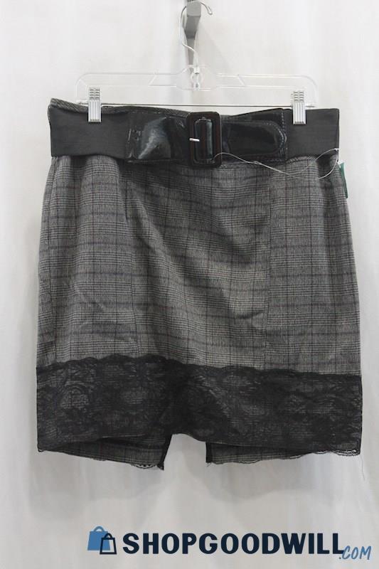 NWT Maurices Women's Gray Plaid Pencil Skirt SZ 13/14