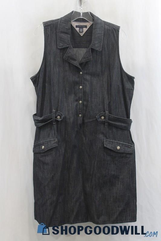 Tommy Hilfiger Women's Black Wash Tank Denim Tank Dress SZ XL