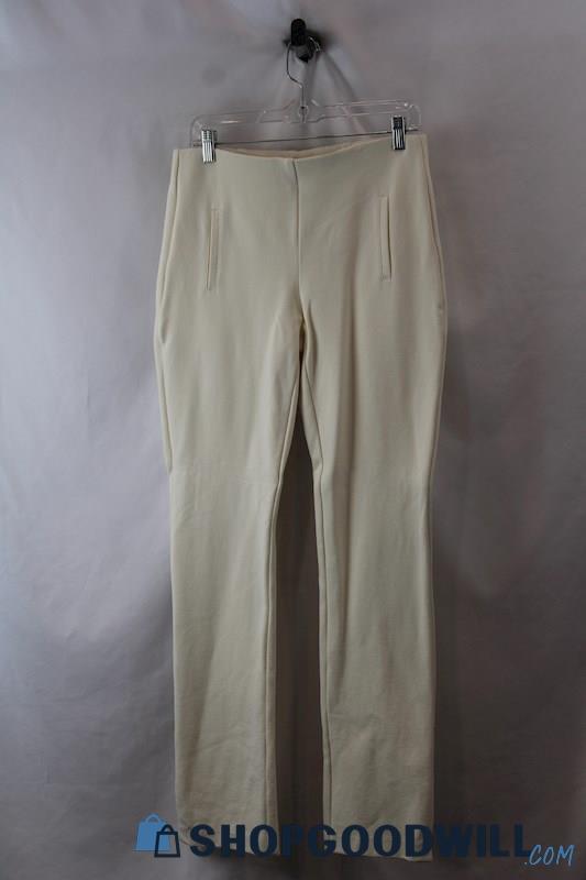 Chico's Women's Ivory Ponte Pull on Ankle Pant SZ 4T