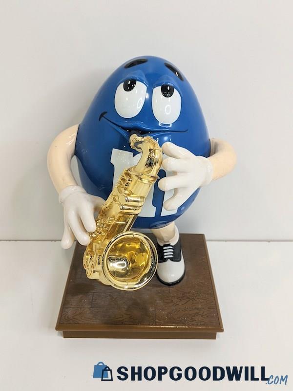 Vintage M&M Blue Peanut Saxophone Candy Dispenser Figurine