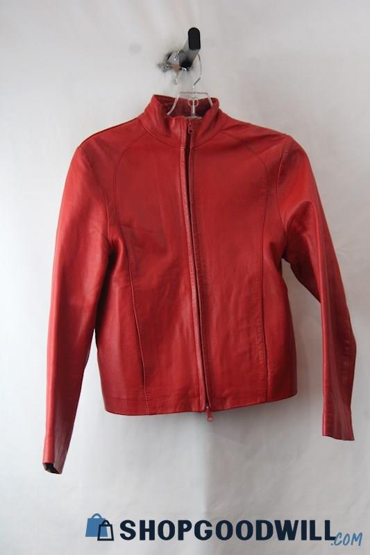 Vera Pelle Women's Rede Zip Up Leather LS Jacket SZ S