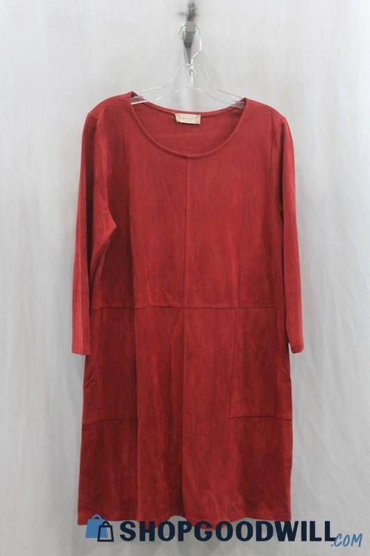 Altar'd State Women's Red Wine Suede Sheath Dress SZ L
