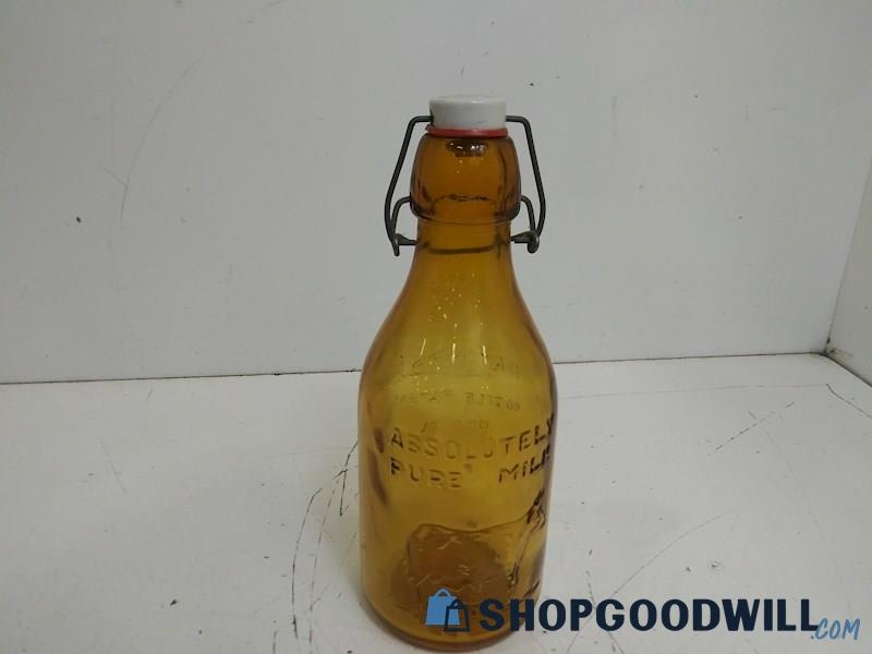 1 Quart Thatcher's  Absolutely Pure Milk Bottle, Amber 1965 Brown Tinted VTG