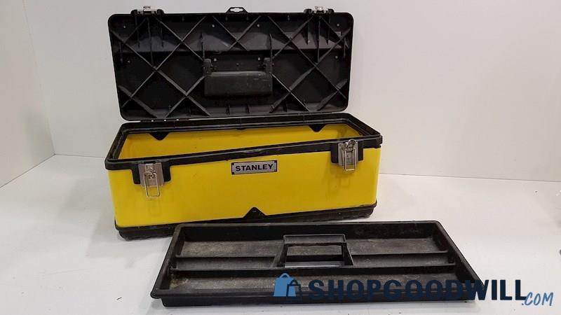 Yellow Stanley Tool Box W / Handle + Removeable Storage Tray
