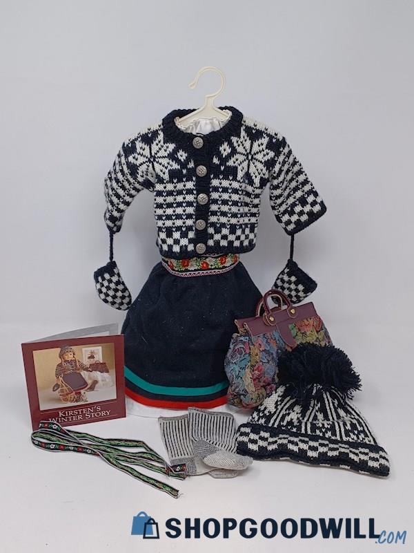 Kirsten's Winter Outfit Collection Pleasant Company Lot Woolens/Flannel/Bag