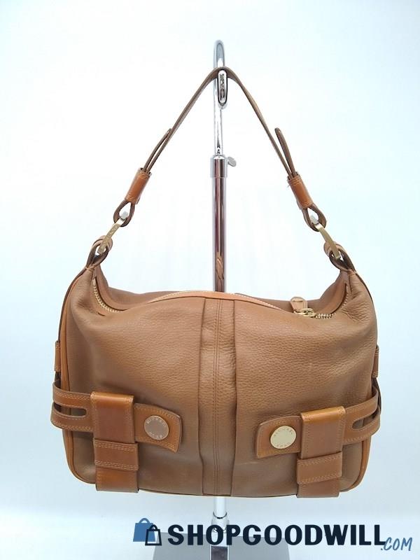 Michael Kors Brown Pebbled Leather Hobo Handbag Purse 
