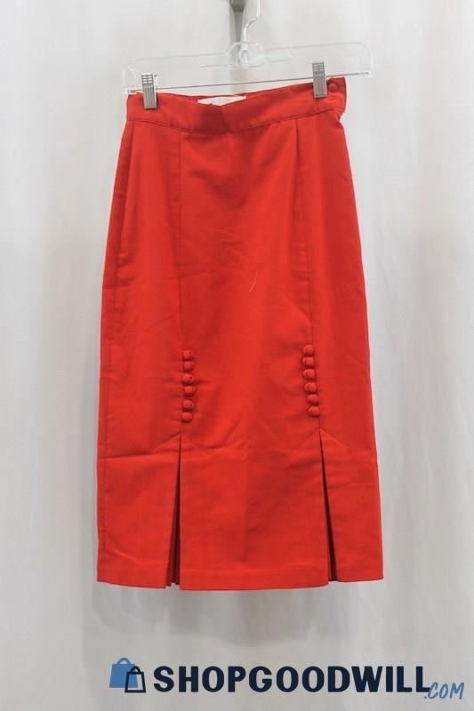 NWT Tatyana Womens Red Button Detail Maxi Dress Sz XS