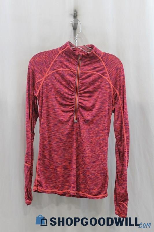 Athleta Women's  Heather Pink Half Zip Sweater SZ S