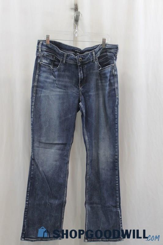 Silver Jeans Womens Blue Washed Bootcut Jeans Sz 18x33