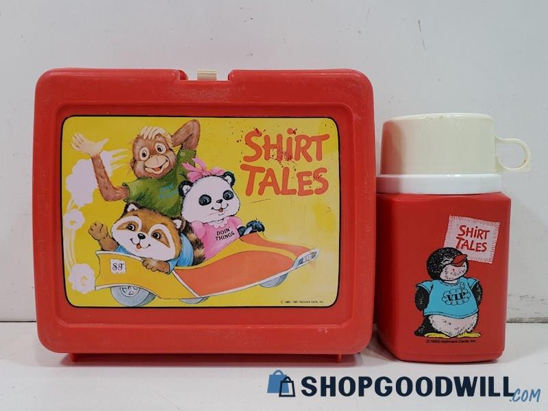 Vintage Thermos Shirt Tales Plastic Lunchbox & Thermos 1981 *CRACKED LID
