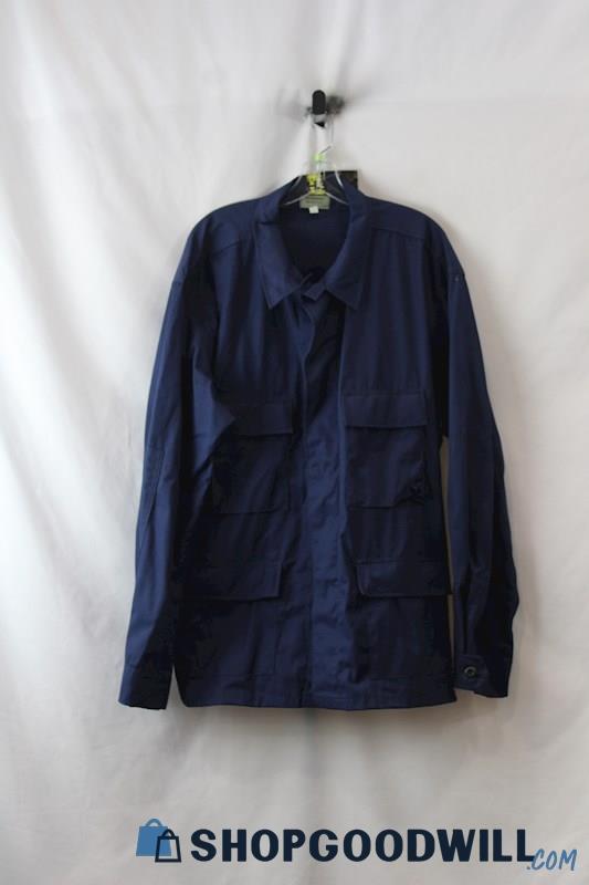 NWT HQ Men's Navy Utility Button Up Jacket sz 2XL