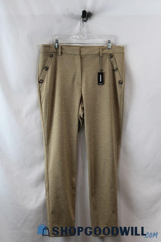 NWT Express Women's Beige High Rise Knit Ankle Pant SZ 14
