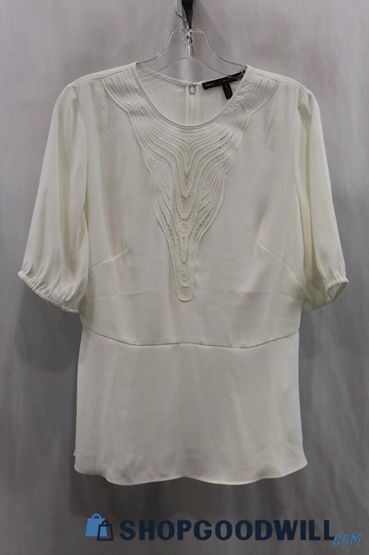 NWT White House Black Market Women's White Tunic Blouse SZ 6