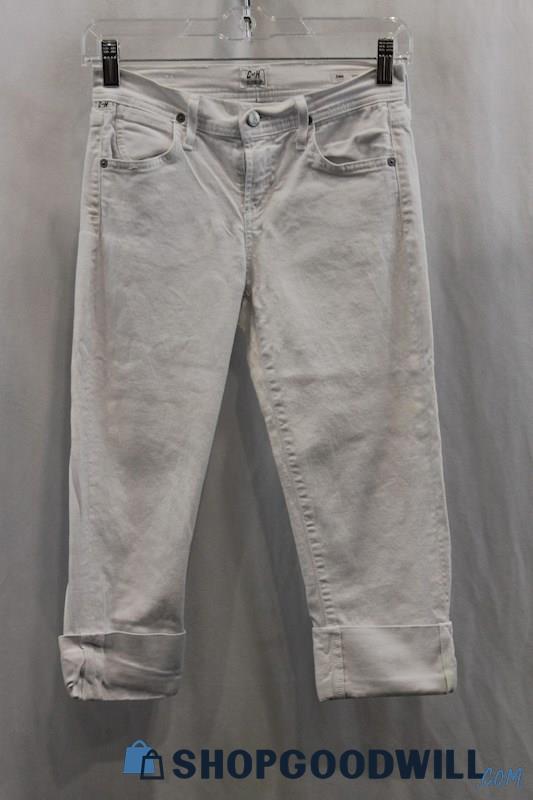 Citizens of Humanity Women's White Crop Cuffed Skinny Jean SZ 24