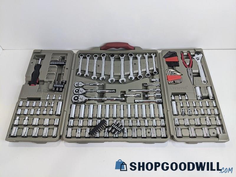 Crescent Professional Mechanic Socket, Ratchet, Wrenches + More Tools Set Kit