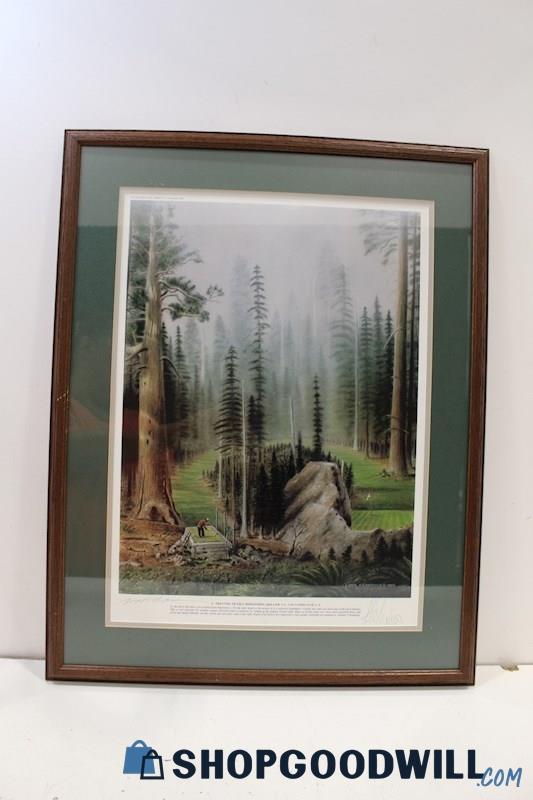 Loyal H Chapman & Lee Trevino Signed Framed Trevino Trails Golf Course Print