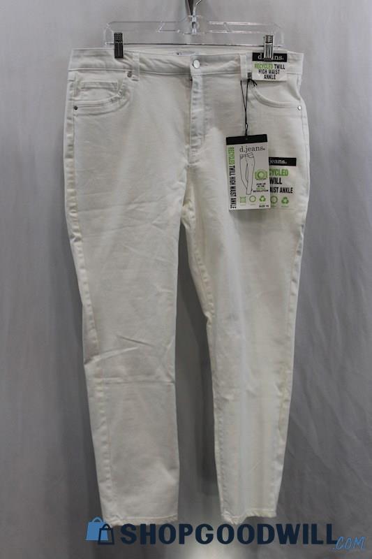 NWT D Jeans Women's White High Waist Skinny Ankle Jean SZ 16