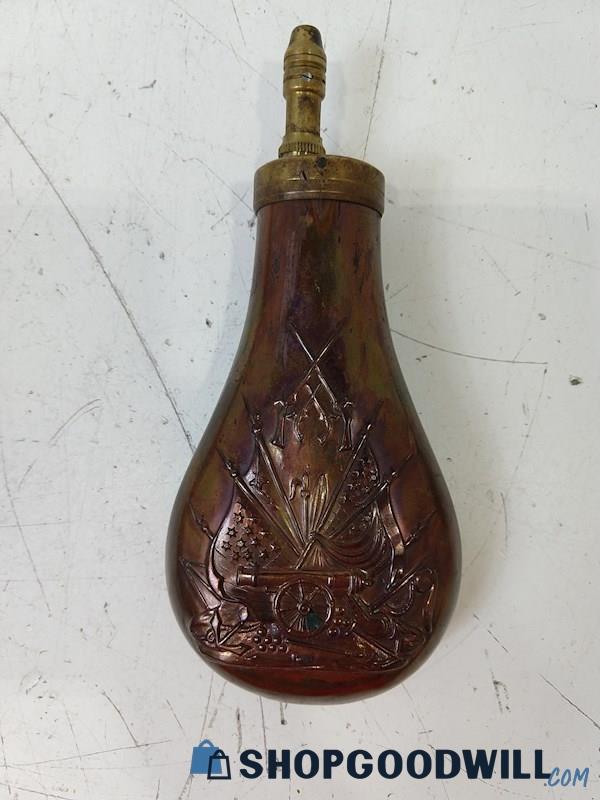 Small Brass Metal Flame Gasoline Bottle Container UNBRANDED