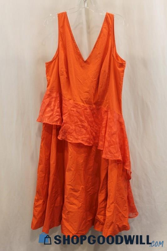 Lane Bryant Women's Coral Tank Ruffle Dress SZ 18