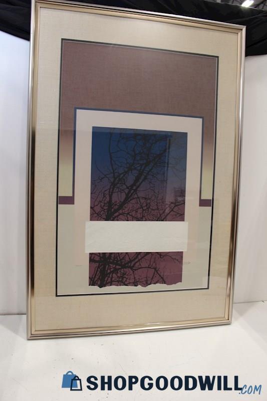 'Dawn' Framed Tree Silhouette w/Embossed Area Print Signed by Artist 131/275 PU