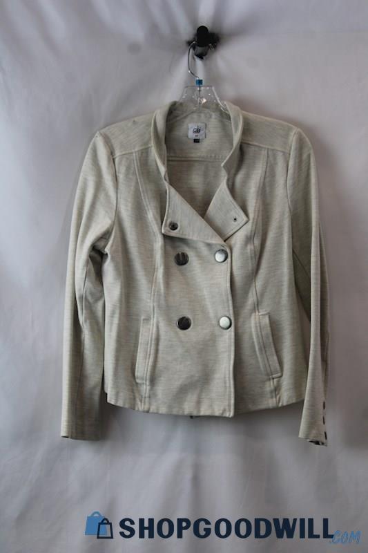 Cabi Women's Tan Knit Button Up Fashion Jacket sz M