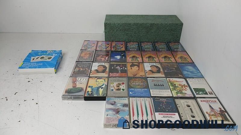 6lbs Mixed Cassette Tapes & DVD/CD Sleeves 50s & 40s Music, Lorie Line+