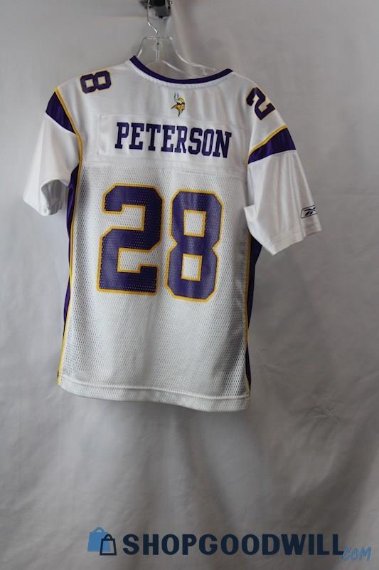 NFL Women's White Vikings #28 Adrian Peterson Mesh Jersey Sz M