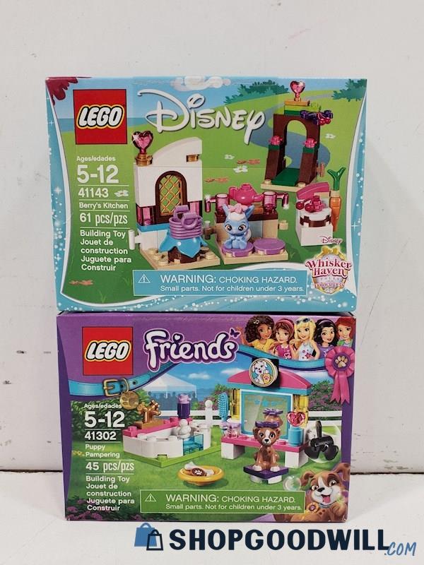 Lego Friends 41302 Puppy Pampering + Disney 41143 Berry's Kitchen BOTH SEALED