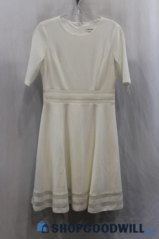 Calvin Klein Women's White Sheath Dress SZ 4