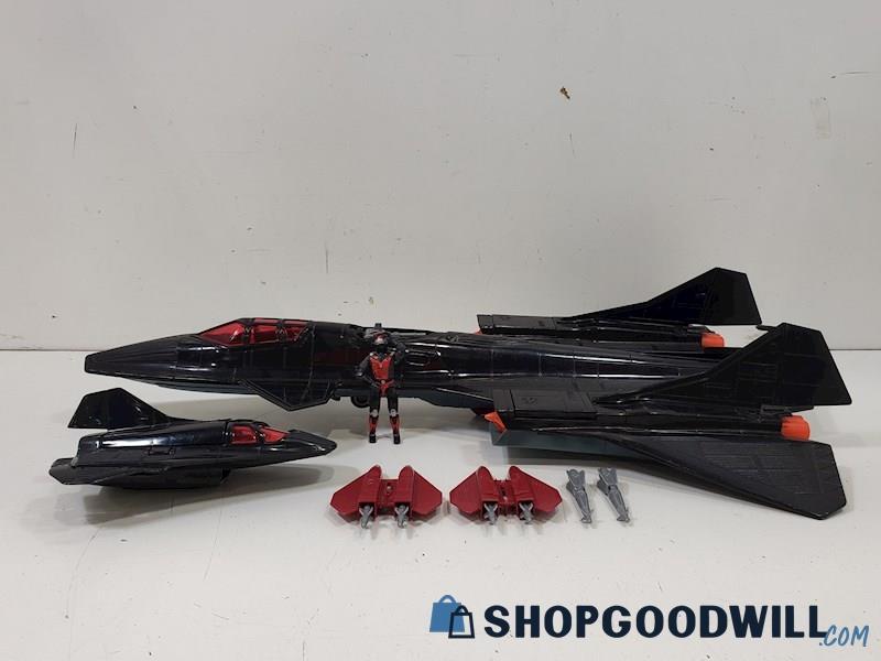 Vintage GI JOE Night Raven SR-71 W/ Figure, Missiles, Small Ship, & More 1986 