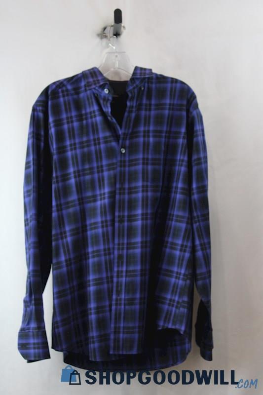 Bugatchi Uomo Men's Purple/Black Button Up sz M