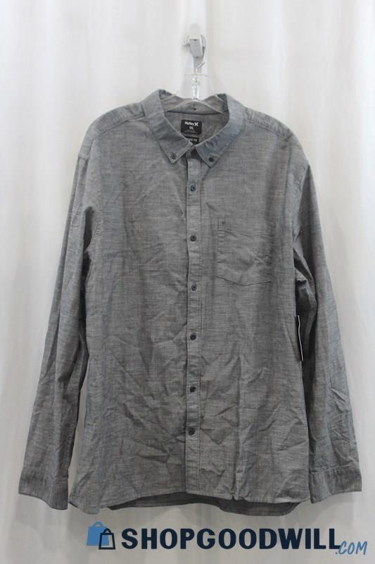 NWT Hurley Mens Heather Charcoal Dress Shirt Sz 2XL