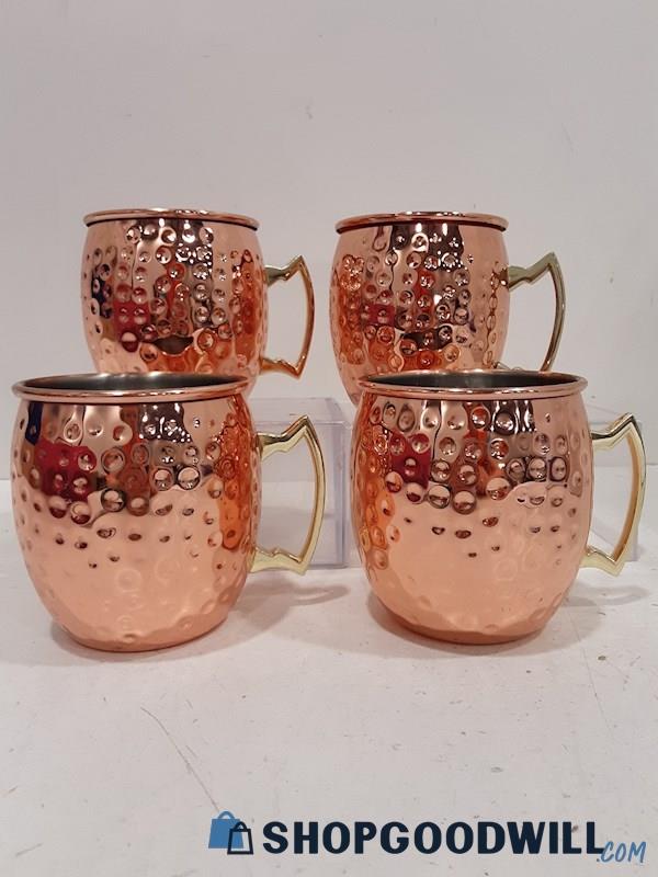 Lot of 4 Unbranded Copper Color Drinking Cups 