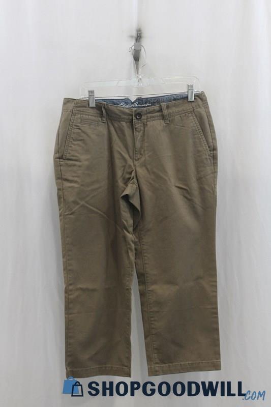 Eddie Bauer Womens Brown Crop Chino Pants Sz 8