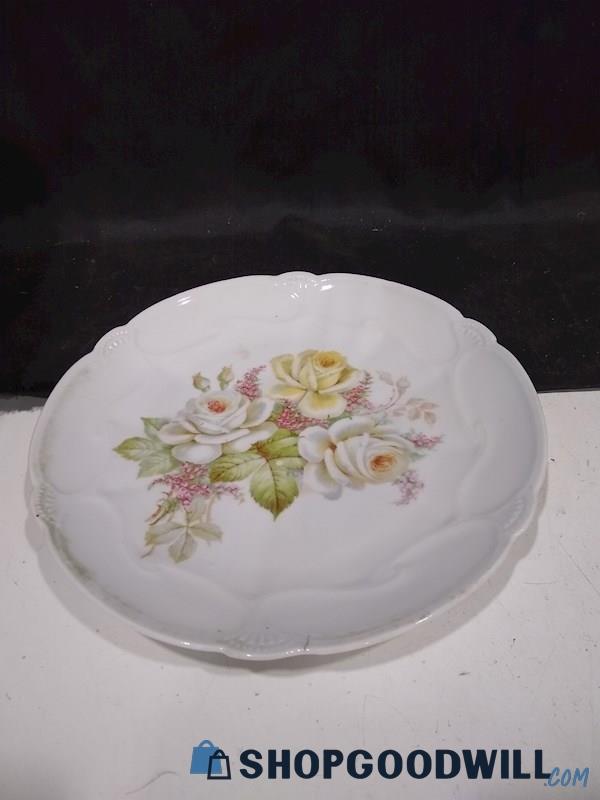 Vintage K&L Bavara Flowers Design Glass Plate Home Decor