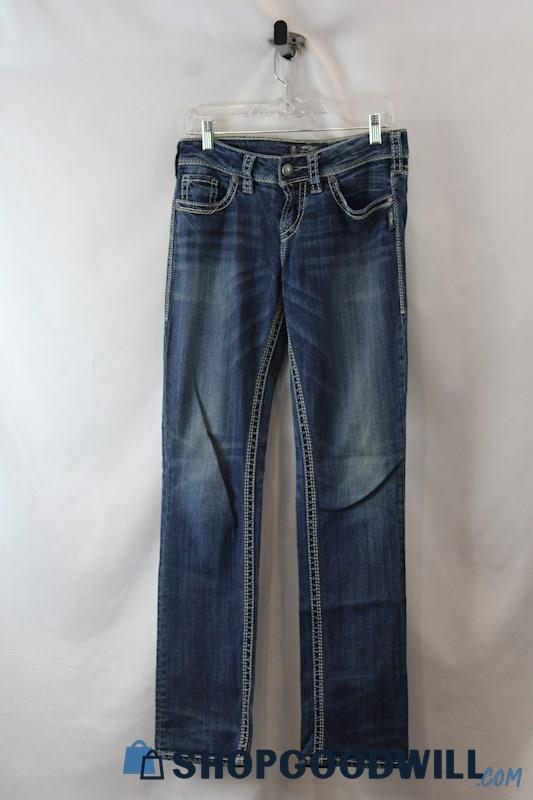 Silver Jean Women's Blue Suki Straight Leg Jean SZ 27x32