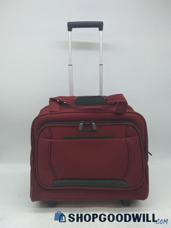 Samsonite Red Canvas Rolling Carryon Luggage Handbag Purse 