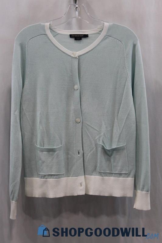 Pendleton Women's Blue/White Button Cardigan SZ S