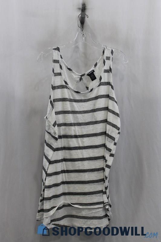 Torrid Womens White/Gray Stripe Tank Tunic Sz 2X