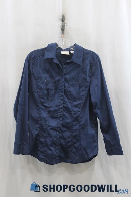 Chico's Women's Blue Dress Shirt SZ S