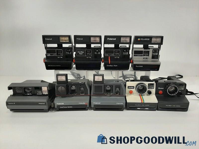 9 Polaroid 600 OneStep Sun600 Pronto Impulse Spectra Instant Film Cameras