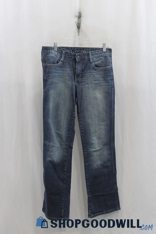 Calvin Klein Womens Blue Washed Slim Boot Jeans Sz 8