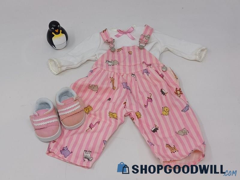 Bitty Baby Wild Thing Doll Pink Zoo Overalls Outfit American Girl Penguin Toy