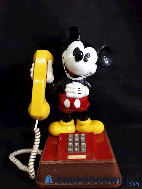 1976 The Mickey Mouse Landline Push Button Telephone 205199-02 - UNTESTED