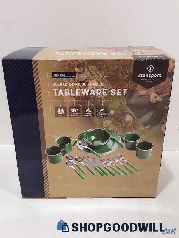Deluxe 24-Piece Enamel Tableware by Stansport - IOB 