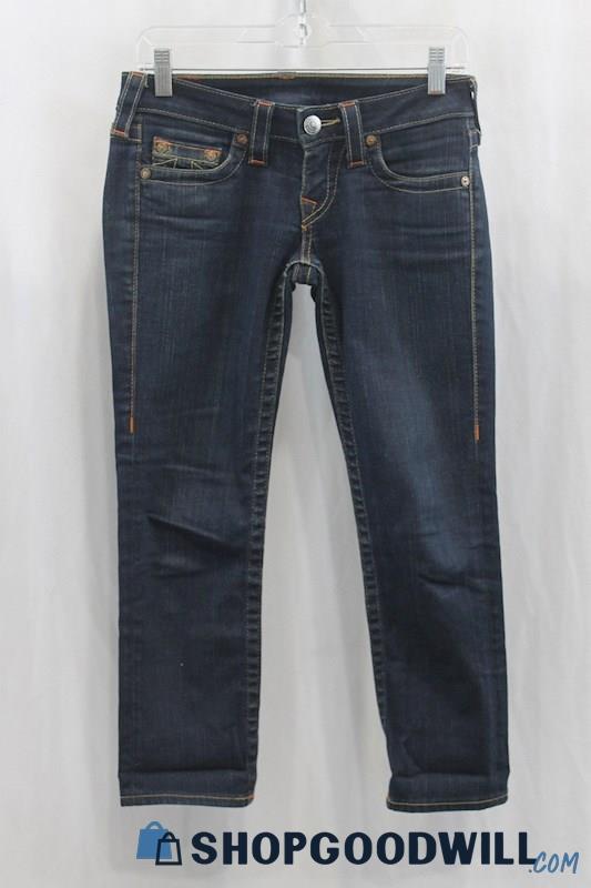 True Religion Women's Blue Straight Leg Jean SZ 25