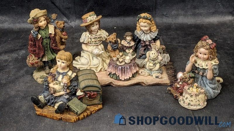 Vintage 1996 Yesterday's Child Dollstone Collection Figurines Tea Party Birthday